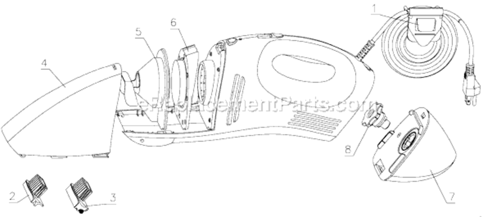 Page A Diagram and Parts List for SV1000 Type 1 Black and Decker Hand Vacuum
